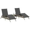 VidaXL Chaises longues avec coussins lot de 2 gris résine tressée 3261580