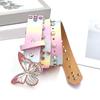 Elegant PU Leather Belt with Sparkling Rhinestones Butterfly Metal Fastener for Women Casual Wear Jeans Pants Waistband