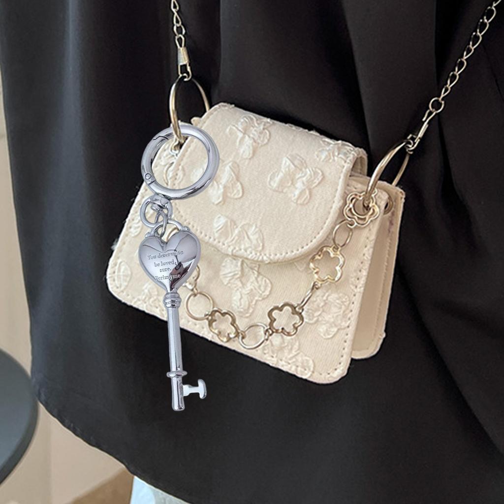 Heart Lock Pendant Keychain Multi-Functional Bag Decoration Couple Gift For Anniversaries Engraved Accessory For Bags