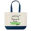 Tote Bag - PLANETEE - Blue Bottom Shopping Bag Best Horse Trainer - Cotton - 40x45 Cm - Large Size
