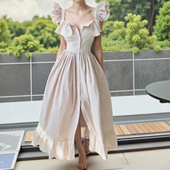 Spring 2026 European American Women's Fashion: Printed Long Sleeve Pleated Mini Skirt Backless Dress