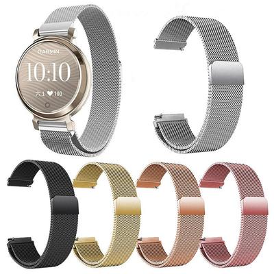 Cinturino da Orologio in Acciaio Inossidabile da 14 mm per Smartwatch Garmin Lily 2 Cinturino Orologio Fibbia Magnetica Sostituzione Cinturino
