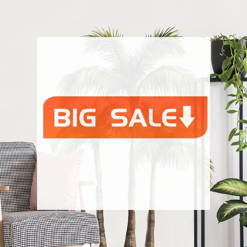 

New Coconut Tree Palm Tree Beach Landscape Wall Sticker Removable For Bedroom Living Room PVC