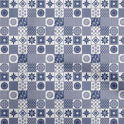 Cotton Flex Blue Fabric Geometric Sewing Material Print Fabric By The Yard 40 Inch