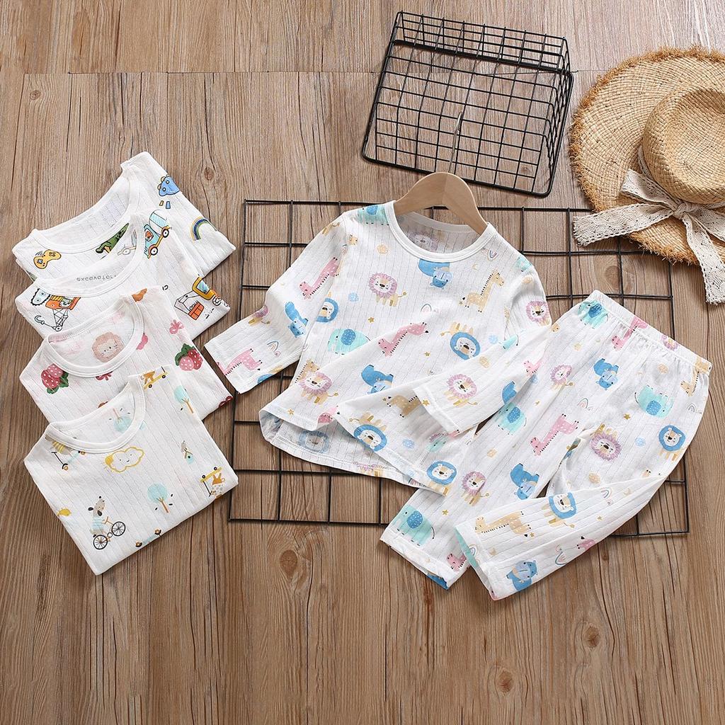 Dziecięcy Zestaw Żakardowy Chłopięcy i Dziewczęcy Letni Cienki Ubrania Domowe Dziecięce Wiosenno-Jesienne Ubrania Klimatyzacyjne Rękaw Siedem ósmych