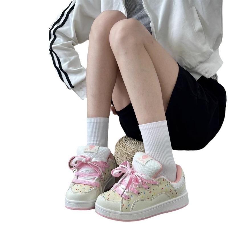 Sweetheart Powder Niche Color Matching Design Women's Shoes Winter New Student Versatile Casual Breadboard Shoes