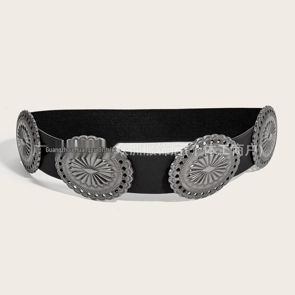 Böhmischer Western Cowgirl Damen Vintage Geschnitzter Leder Breiter Taillengürtel