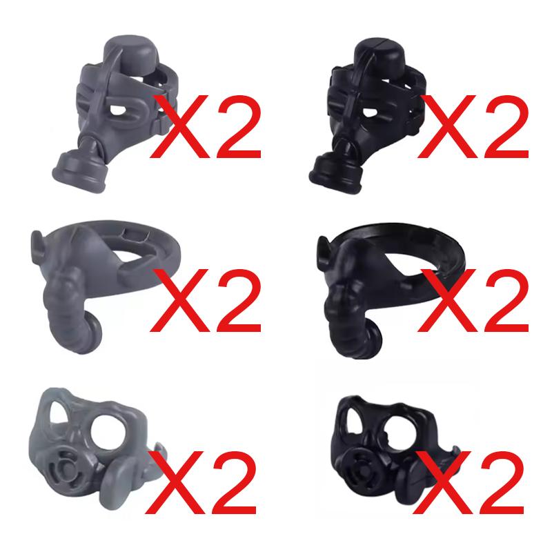 MOC Building Blocks Character Accessories Explosion-Proof Helmets Hats Gas Mask Knife Stands Mechanical Dog Drones DIY Toy Gift