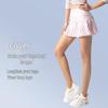 PLUS Women's Quick-Dry Pleated Skort: Breathable Anti-Exposure Athletic Skirt for Running and Outdoor Activities