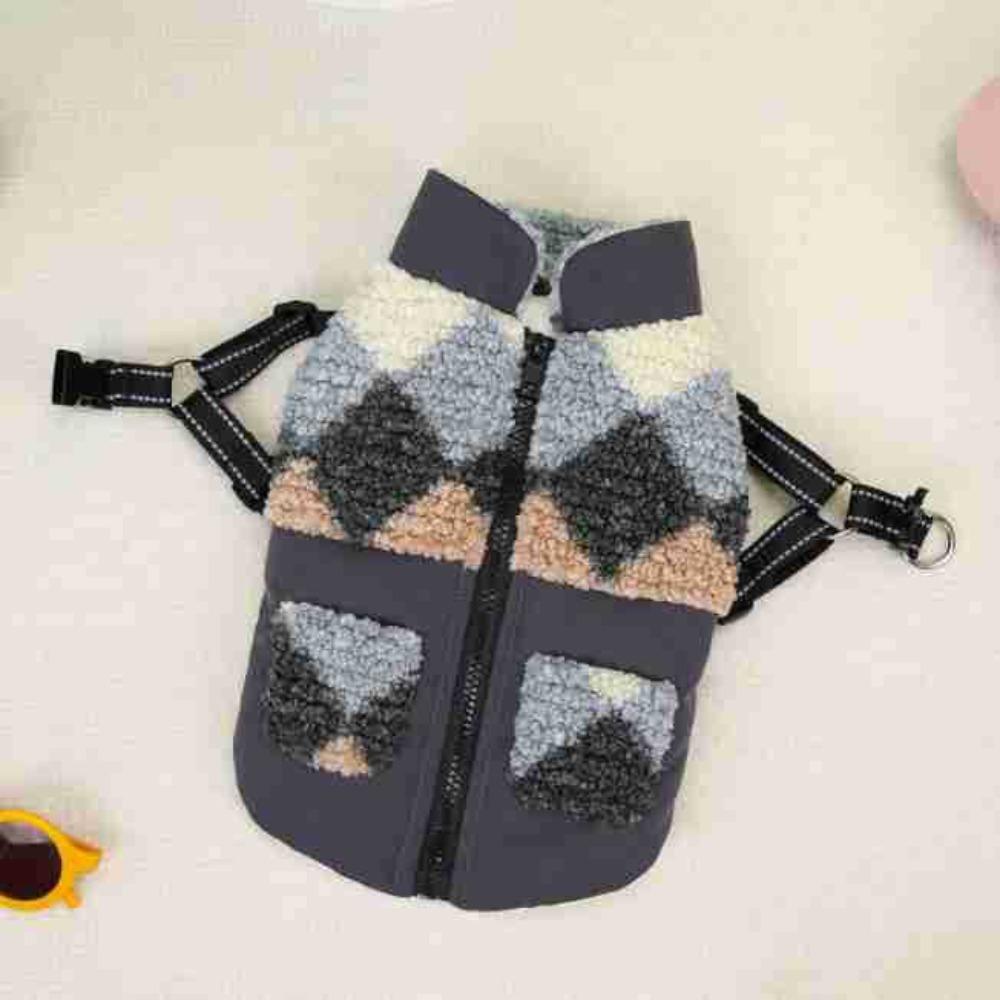 Pet Dog Clothes Chest Strap Leash Cotton Coat