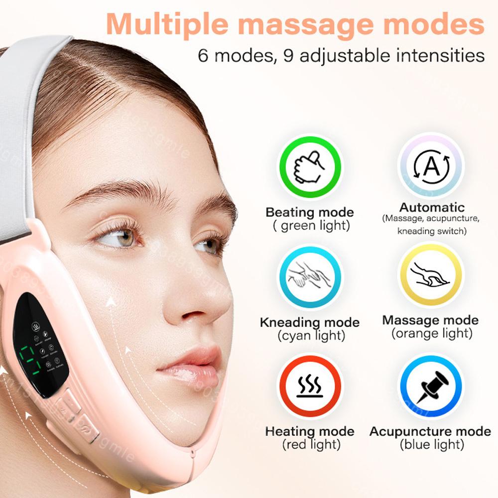 EMS Face Lifting Massager Facial Muscle Exerciser Anti Wrinkle Facial Massager Remove The Double Chin Led Photon Therapy