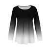 Women's Casual Fashion Loose Round Neck Gradient Print Long Sleeve Top