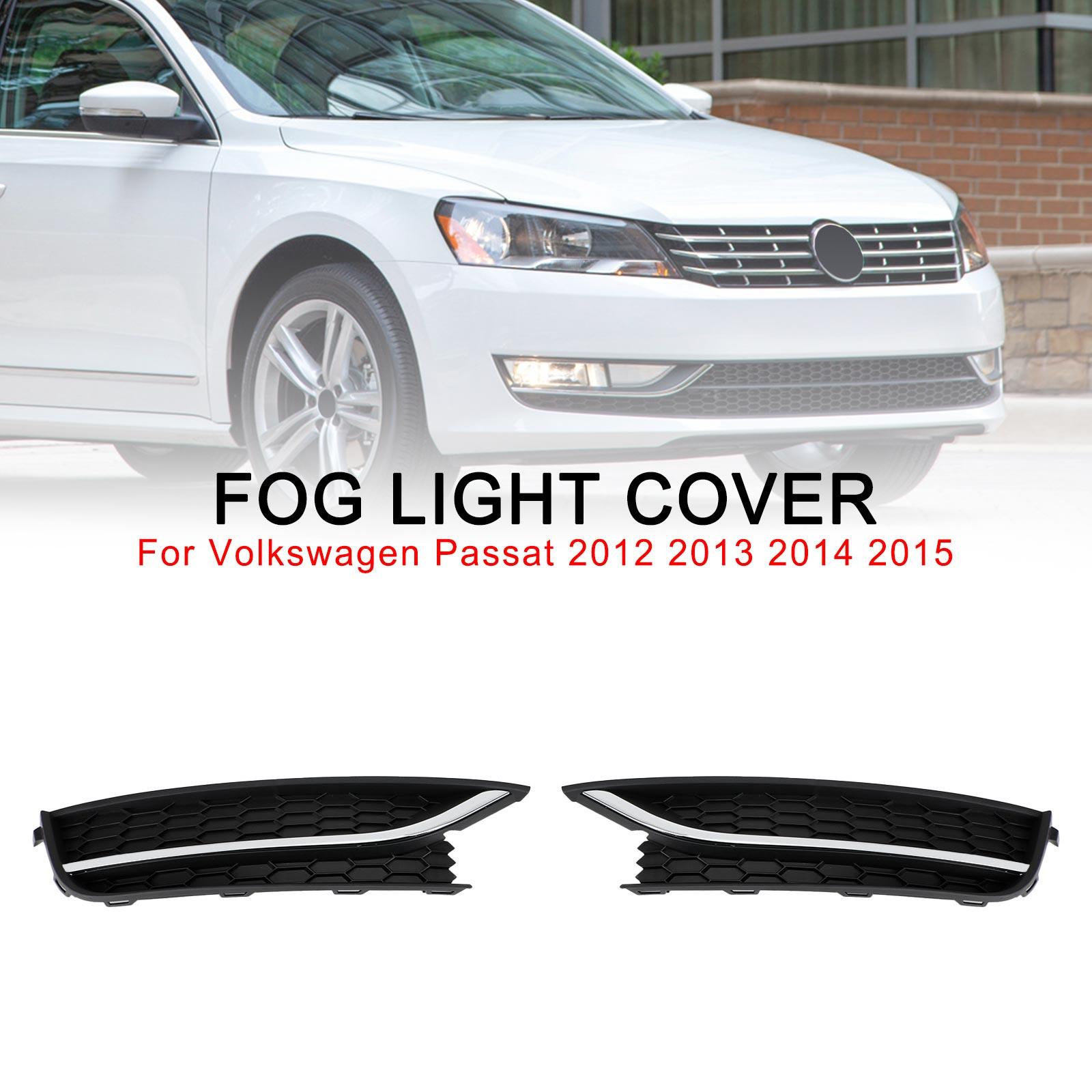 

2PCS Front Driving Fog Light Cover fit VW Passat 2012-2015 Black/Chrome