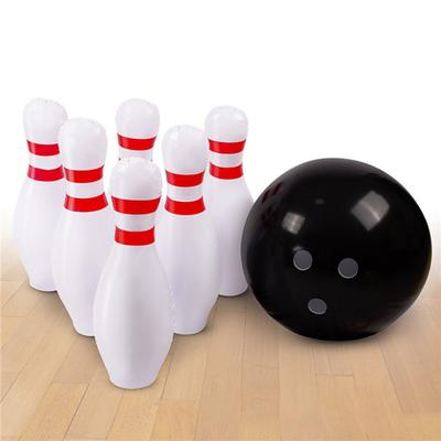 1 juego de bolos inflable portátil para niños, pelota de juguete para exteriores