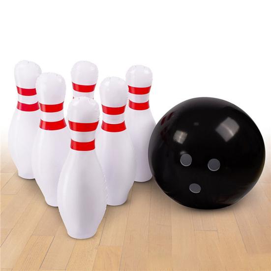 1Set Kids Portable Inflatable Bowling Suit Game Toy Ball for Outdoors