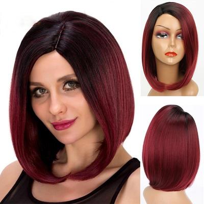 Schöne kurze schwarze synthetische Perücke mit glattem Haar für Frauen