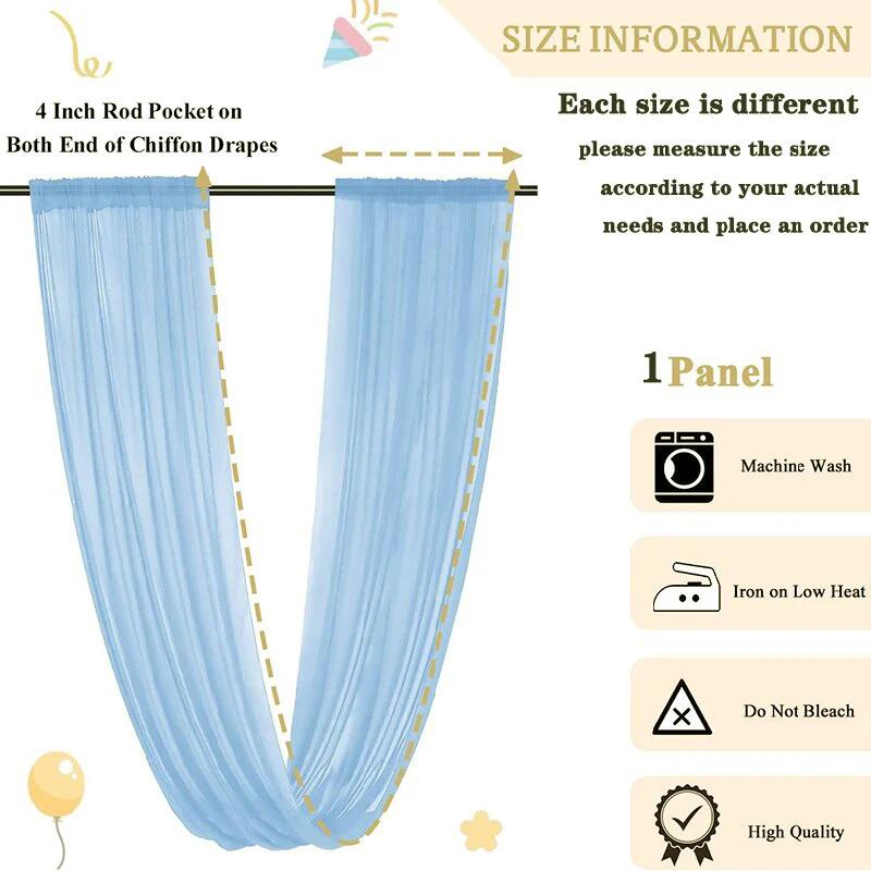 White Ceiling Drapes 5ftx10ft Wedding Arch Fabric Sheer Curtains Chiffon Draping for Weddings Ceremony Birthday Party Decoration