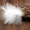 Swan Brooch for Women White and Black Ostrich Feather Cute Scarf Buckle Winter Lady Brooch
