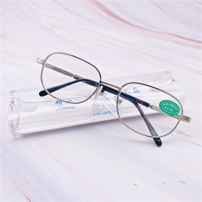 

Простота Мода HD Пресбиопические Очки для Мужчин Женщин Металлические Защита от Синего Света Прозрачные Очки для Чтения Хрустальное Стекло Очки для Чтения 4.0