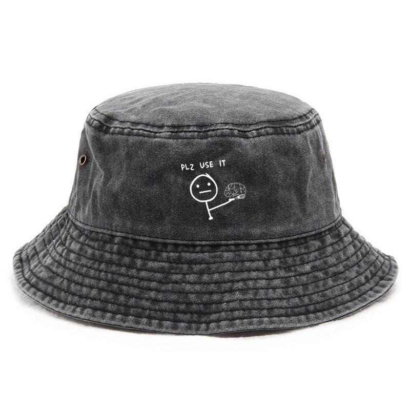 Cappello a Secchiello Lavato in Cotone Personalizzato Cappello da Pesca Vintage per Studenti Protezione Solare Solutore di Problemi all'Aperto Cappellino Regalo Culturale Divertente
