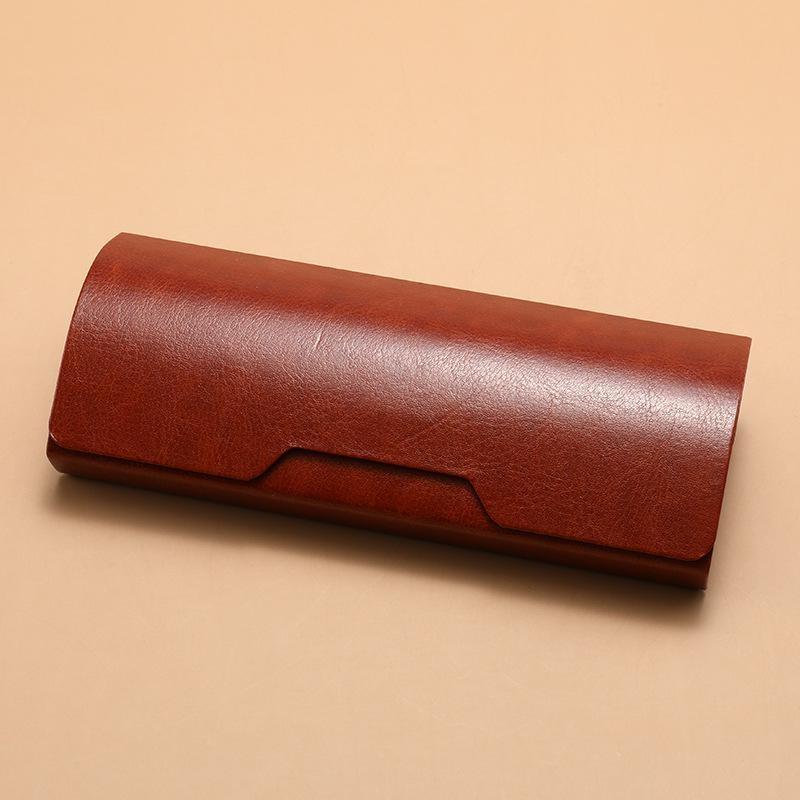 Fashion Pu Leather Sunglasses Case Hard Shell Slim Eyeglass Box Protective Storage Box Daily Commute & Travel