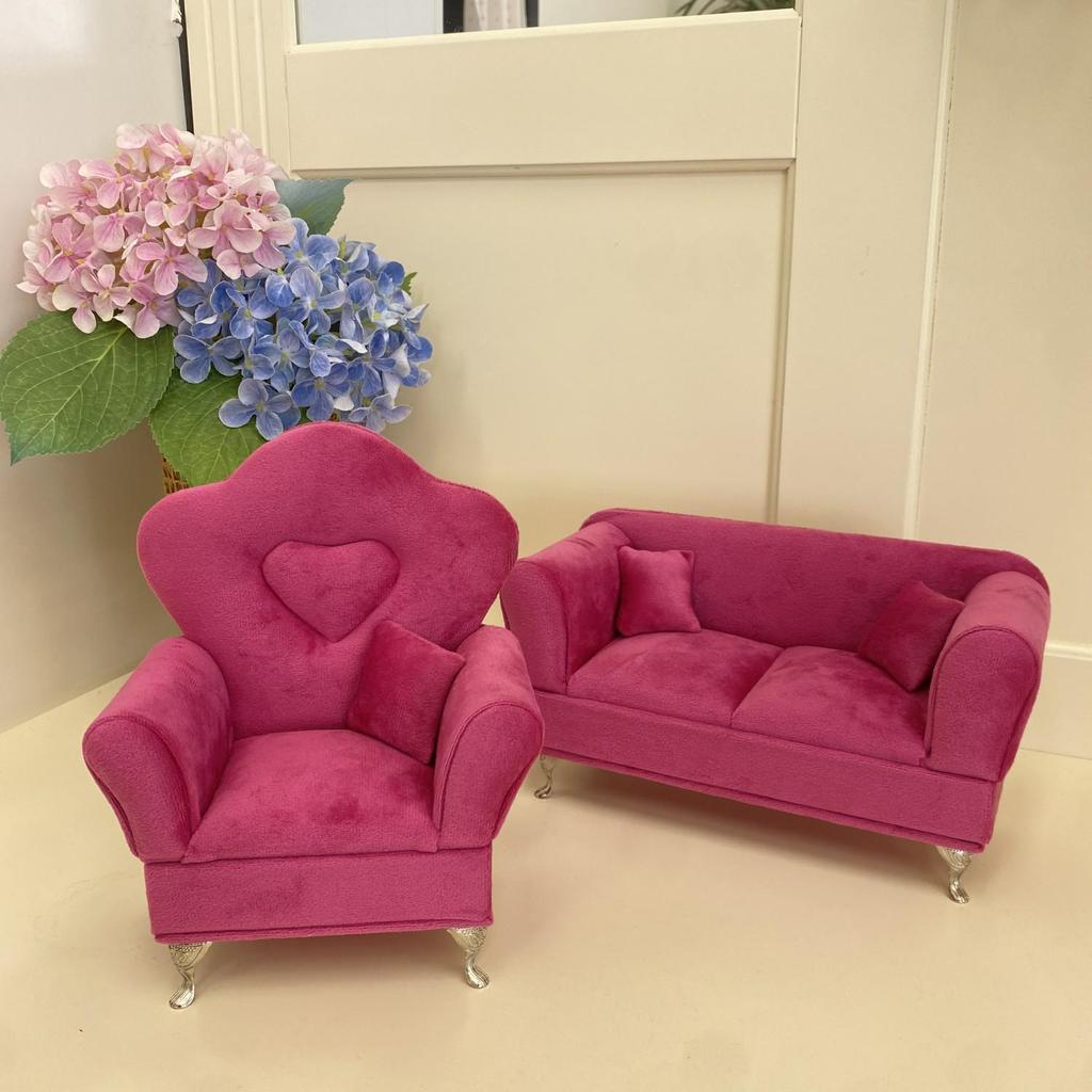 Dutch Velvet Jewelry Box: Sofa-Style Ornament & Ring Storage for 1:12 Dollhouse