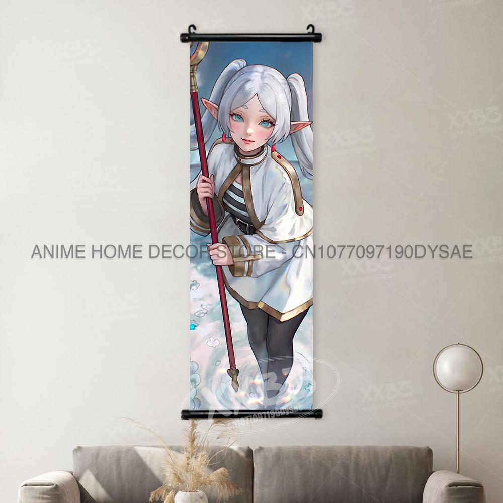 Frieren Poster Eisen Huisdecoratie Heiter Muurkunst Himmel Rolletjes Afbeelding Anime Hangend Schilderij Varen Behang Cadeau Voor Slaapkamer (as the picture,25x75cm(10x30inch))