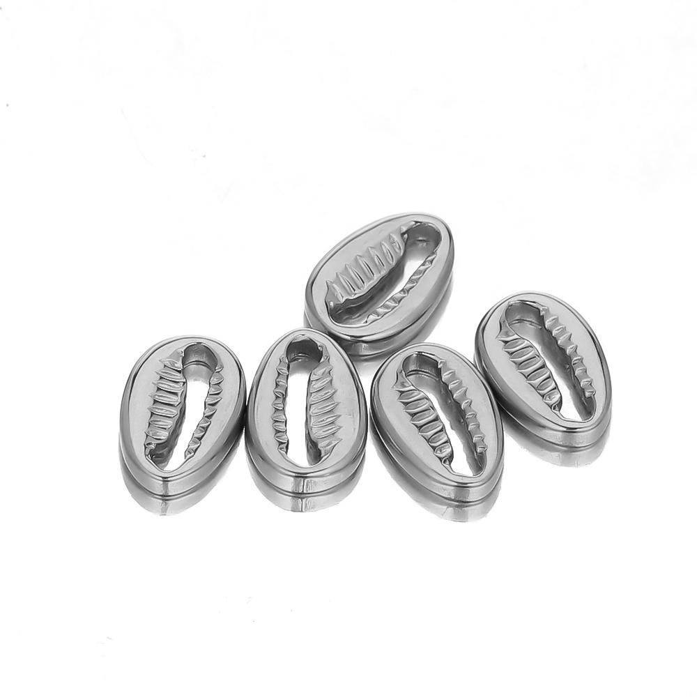 5pcs Stainless Steel Shell Pendants Charms Connectors for DIY Necklace Jewelry Making Accessories Findings Bracelets Supplies