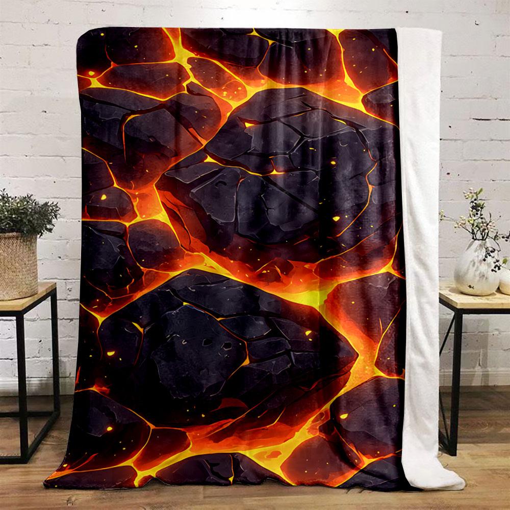 Fiery Lava Rock Pattern Blanket for All Seasons Blanket Lunch Break Throw Gift