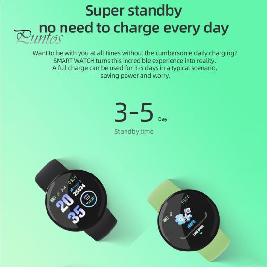 Smart Watch D18S 1.44 Inch Touch Control Heart Rate Monitoring Large Sport Screen Men Ladies Bracelet Fitness Tracker for Running