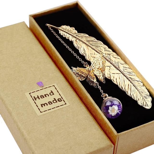 1PC Kreative Metall Retro Vintage Lesezeichen Design Von Feder/Schmetterling Lesezeichen Werbe Geschenk Schreibwaren Buch Mark Geschenk