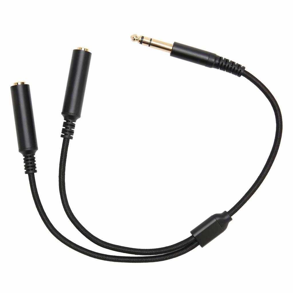 6.35mm Stereo Male Plug to Dual Female Plug Cable 14 Inch 6.35mm Splitter Y Cable with Gold Plated