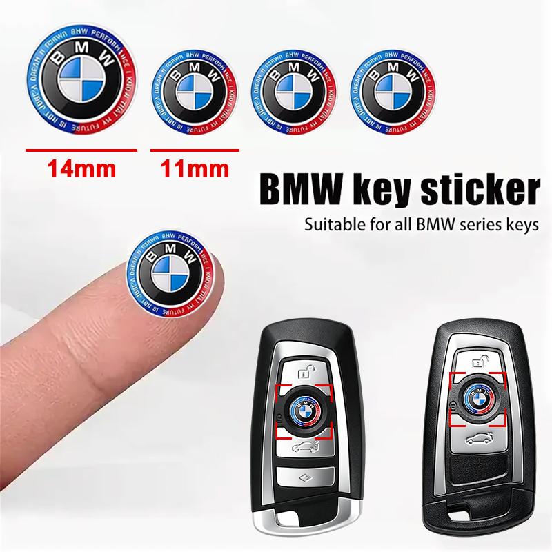 BBKP7 11mm 14mm 5/10pcs Car Remote Key Emblem Sticker For BMW 50th Anniversary M Power I3 G08 F15 F16 G20 E34 F94 F95 G30 G11 G12 E36
