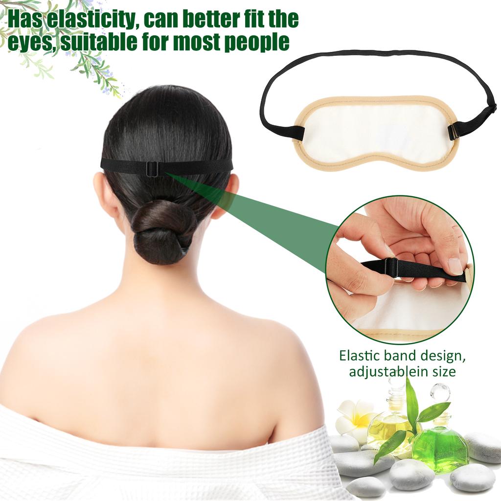 2Pcs Castor Oil Eye Mask Pack Washable Reusable Essential Oil Wrap Mess-Free Oil Pack Wrap with Adjustable Elastic Strap Soft