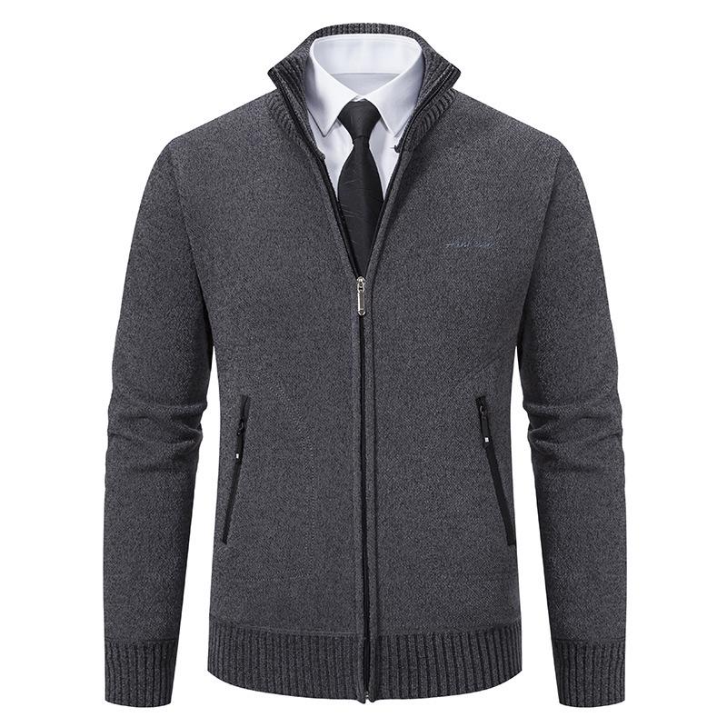 Men s Autumn/Winter Thick Knit Sweater Jacket - Korean Slim Style Trendy Youth Top 2XL