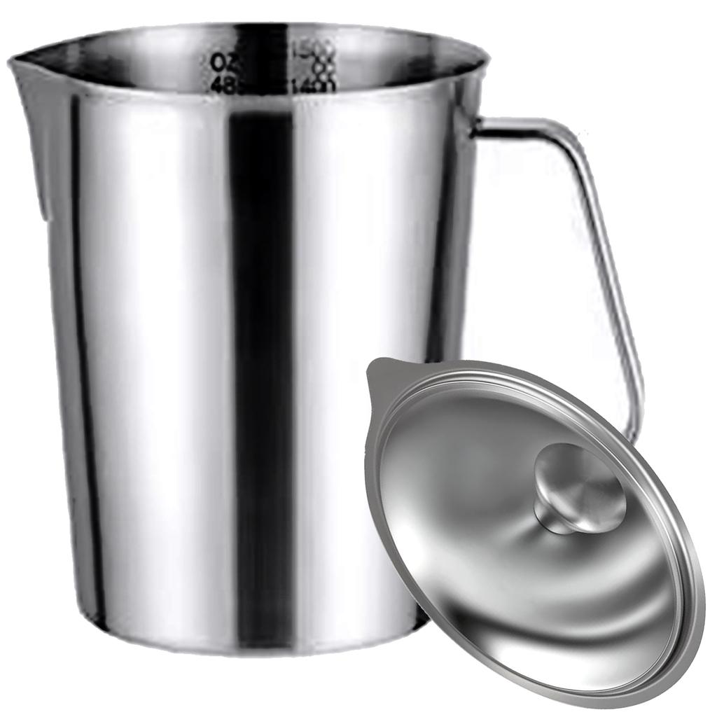 Multi Capacity Nonrust Steel Milk Frothing Pitcher Leak Proof Lid Ergonomic Handle Dishwasher Safe Coffee Brewing Tool