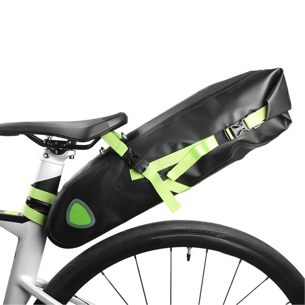 Bolsa de Selim de Bicicleta à Prova de Chuva Bolsa de Traseira de Bicicleta Grande Capacidade 10L com Estrutura para Mountain Bike e Estrada