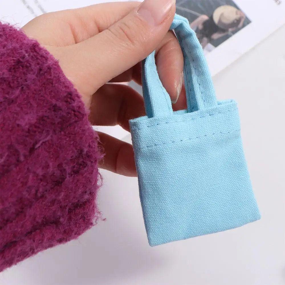 Dollhouse Changing Dressing Doll Canvas Bag Canvas Material Miniature Size Doll Handbag Handmade Dress Up Decor