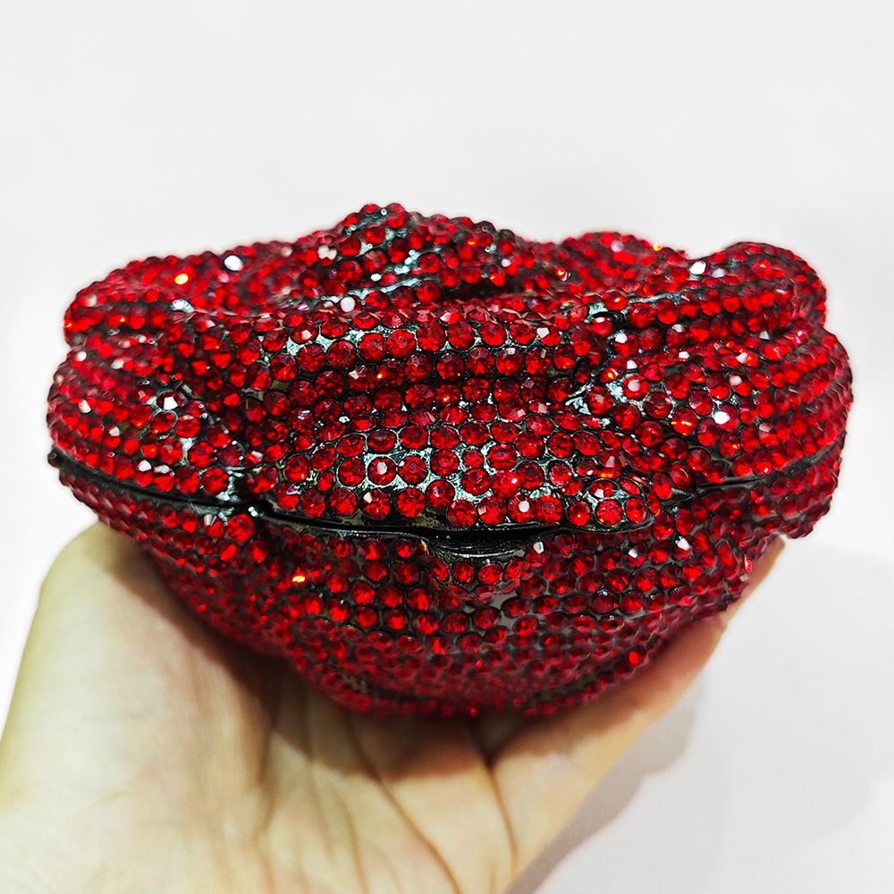 

New Arrival Red Flower Bag Crystal Wedding Purse Luxury Designer Wineb Diamond Clutches WHTUOHENG Lady Floral Clutch Handbags