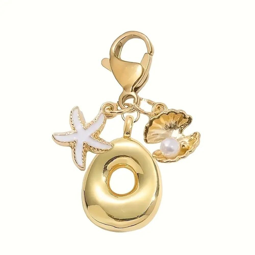Golden 26 Letters Keychain Retro Backpack Pendant Unisex Bag Charm Friends