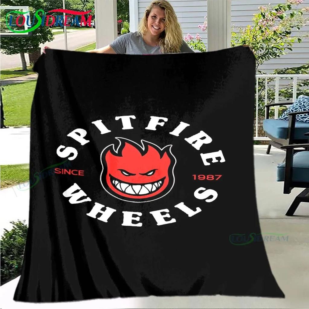 Fashion S-Spitfire Logo Pattern Blanket Flannel Thin Blanket Portable Home Travel Office Lunch Break Blanket Birthday Gift