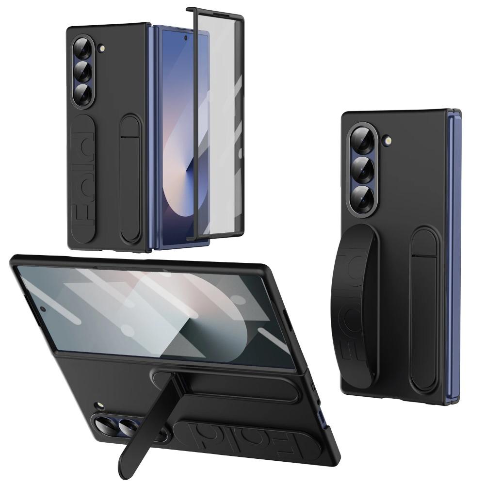 Originale Kratzfeste Handyhülle für Samsung Galaxy Z Fold 7 6 5 4 3 5G Ständer Gehärtetes Glasfolie Silikon Griff Schutzhülle