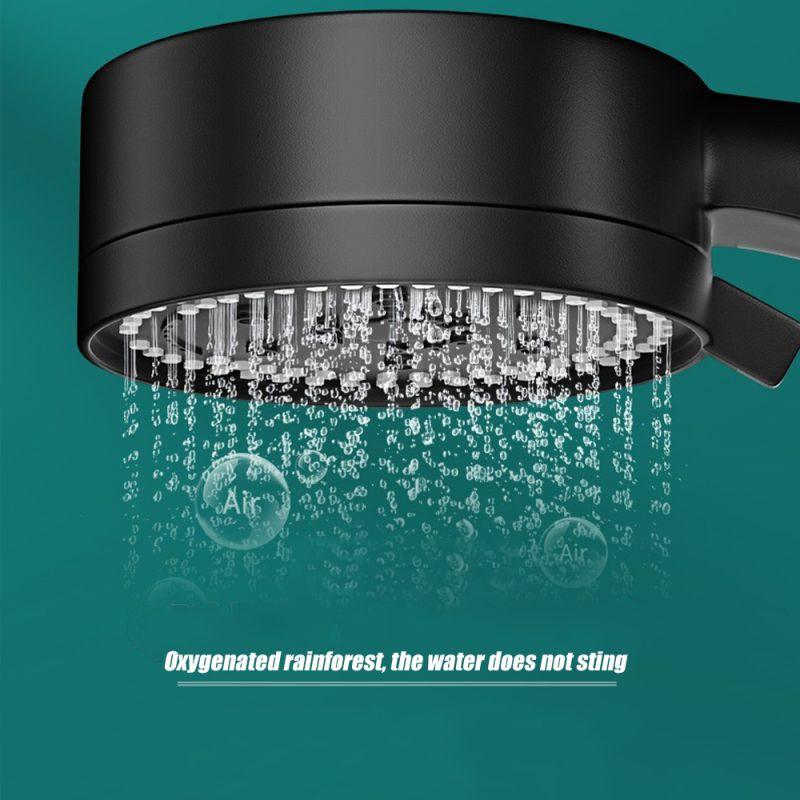 8 Modes High-Pressure Shower Head Fall Resistance Black Handheld Shower Head Water Saving Bathroom Shower Accessories