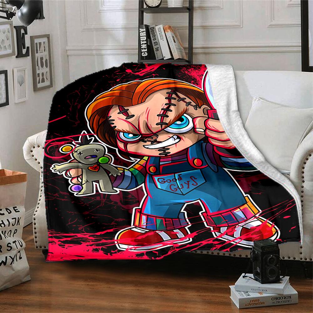 1pc Chucky2 Blanket, Gift, for Men and Women, Soft Blanket, Good for Sofa Bed Couch Travel, Lightweight Flannel Blanket