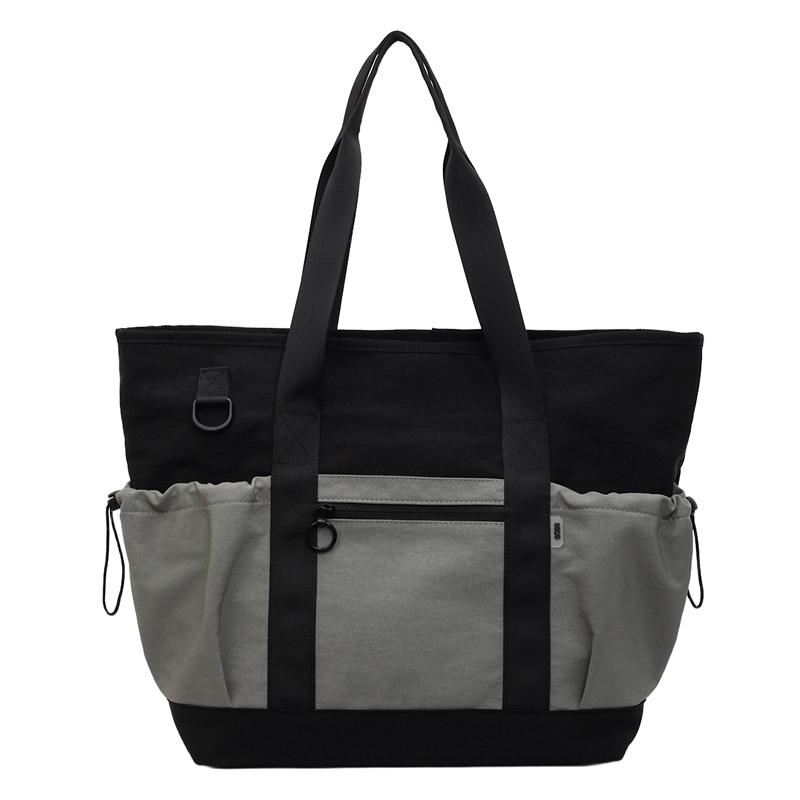 

Сумка через плече великої місткості Жіноча сумка-тоут для активного відпочинку Колірний блок Дорожня сумка сірий