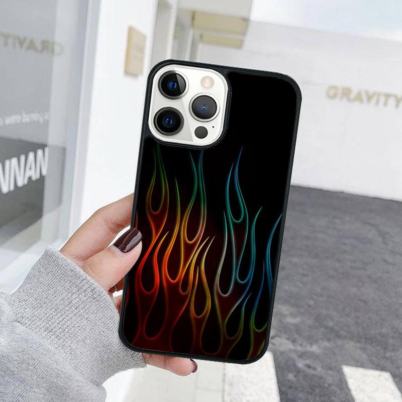 Matte Flames Phone Case For iPhone 17 Air 15 16 Cover  11 13 14 Pro Max 12 Plus Max Fundas