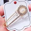 Safety Pin Brooch for Women Rhinestone Decorative Shawl Sweater Clip Alloy Safety Pins for Dress Shirt Cardigan