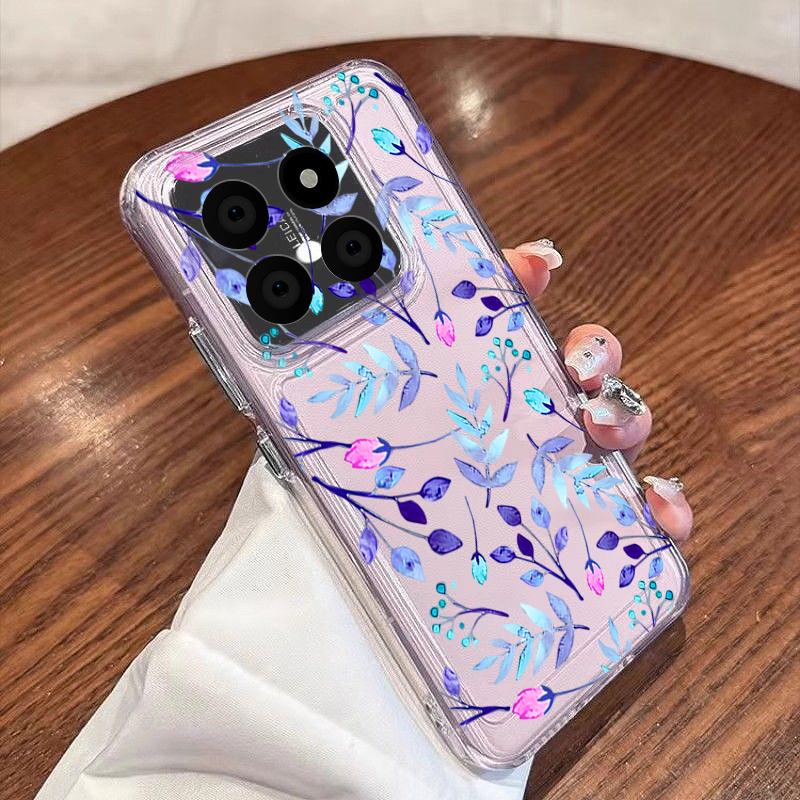Vintage Floral Pattern Case For Xiaomi Redmi Note 15 Pro 4G Funda Redmi Note 14 13 Pro 5G Clear TPU Silicone Soft Cover