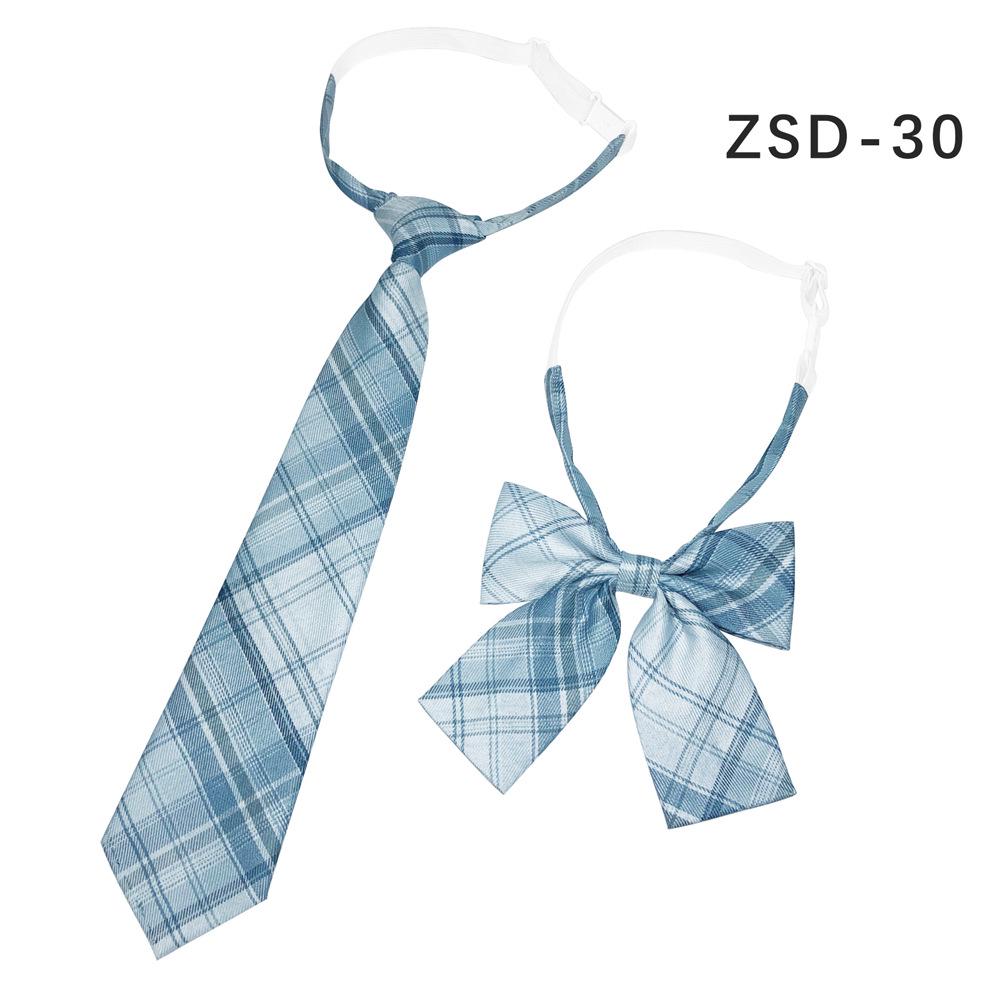 Unisex JK Collar Plaid Bowknot Flower Set - Polyester Cotton Student Uniform Accessory
