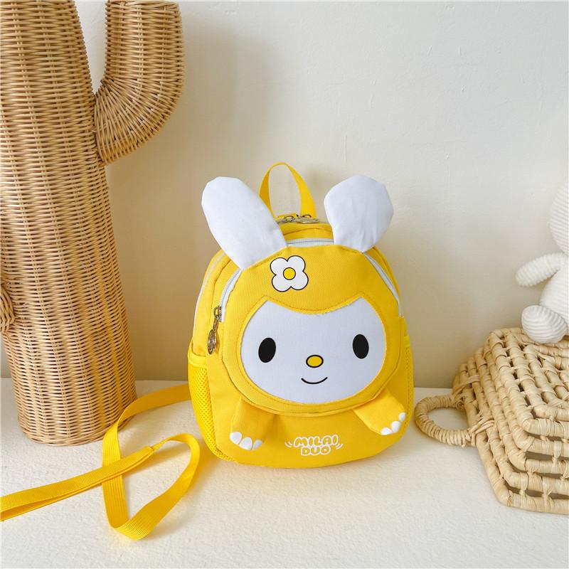 Cute Cartoon Rabbit Children s Backpack Durable Nylon Design Ideal For School Use жёлтый